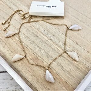 Lucky Brand Adjustable Drop Stone Collar Necklace - new